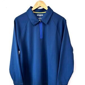 Bonobos Golf Polo Men's Large Slim Fit 1/4 Zip Long Sleeve Performance Collar